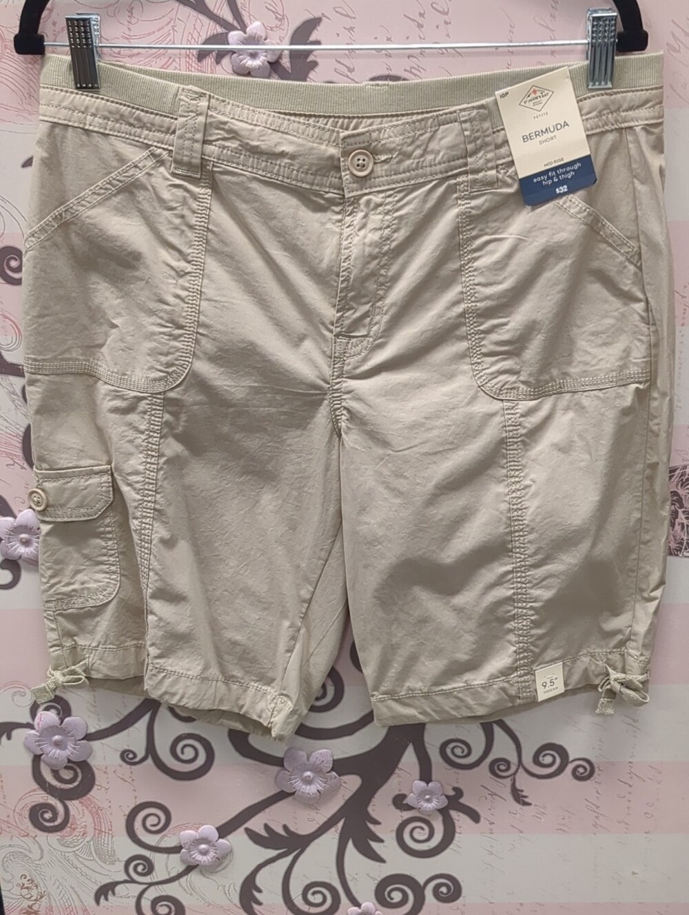 St. John's Bay Beige Cargo Bermuda Shorts